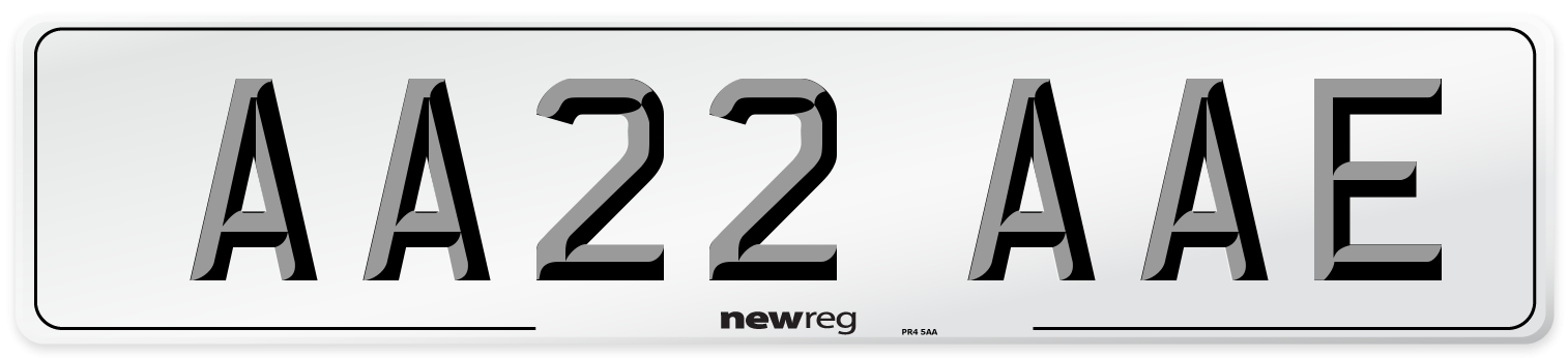 AA22 AAE Number Plate from New Reg